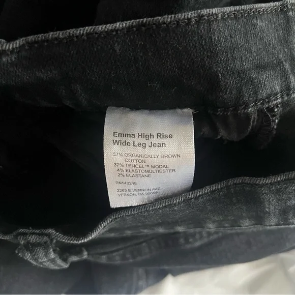 Reformation Emma High Rise Wide Leg Black Jeans Size 26 Boho Minimalist Festival - Picture 6 of 8